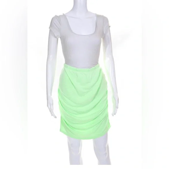 Sundry Womens Ruched Mini Green Pencil Skirt Size 1 (XS) NWT - Picture 6 of 12